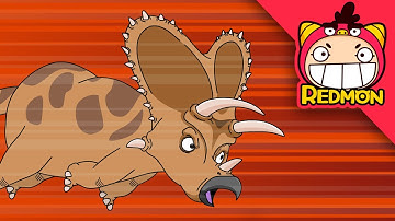 The Revenge of the Horned Dinosaurs! | Exploring dinosaurs | dinosaur cartoon | REDMON