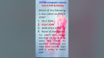 MCQ PHP and MySQL PGTRB computer instructor #pgtrbcs