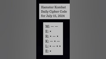 Hamster Kombat Daily Cipher Code for July 15, 2024 #hamsterkombat #ciphercodes #crypto #hamsters