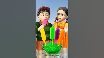 Squid Game AI Korean Snack Colorful Ice Cream ASMR #squidgame #squidgame2 #ai #asmr