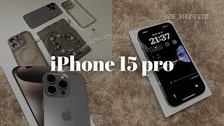 iPhone 15 pro unboxing, decorating, whats on my iphone, etc.