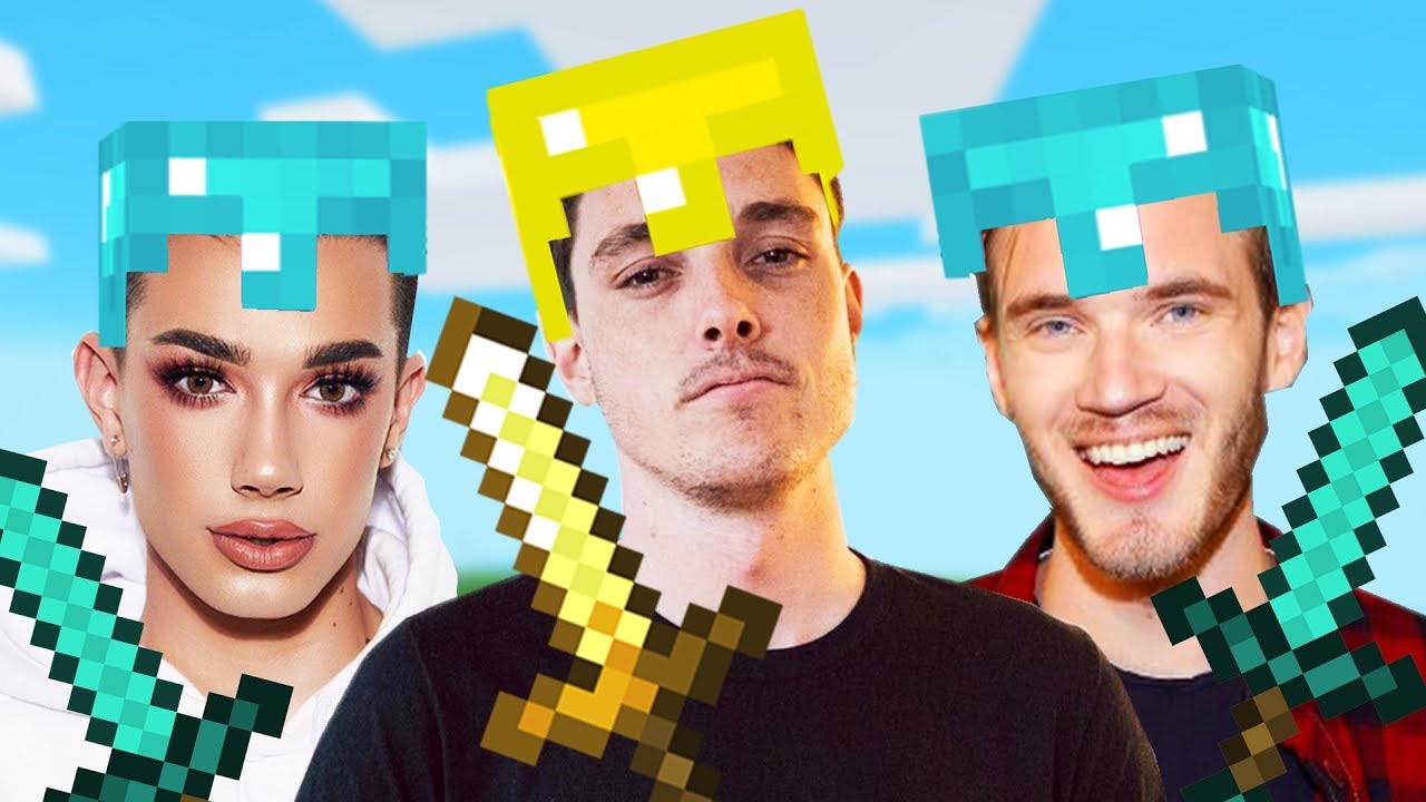 pewdiepie plays minecraft with james charles