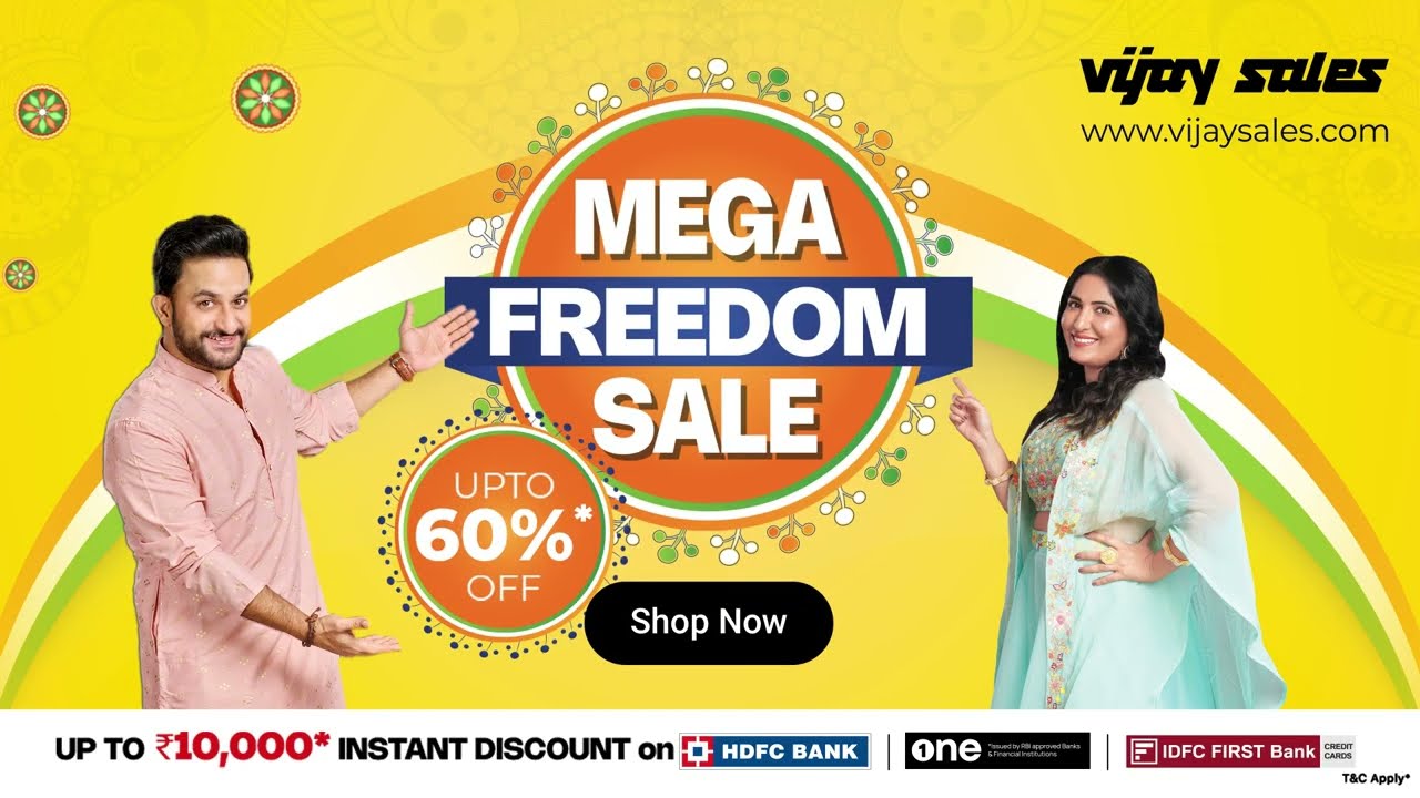 Mega Freedom Sale LIVE – Save up to 60% at Vijay Sales! Shop Your Favorites Today