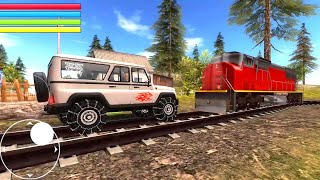 UAZ Stopping Locomotive By Hacking | Russian Car Driver UAZ HUNTER Android Gameplay HD screenshot 4