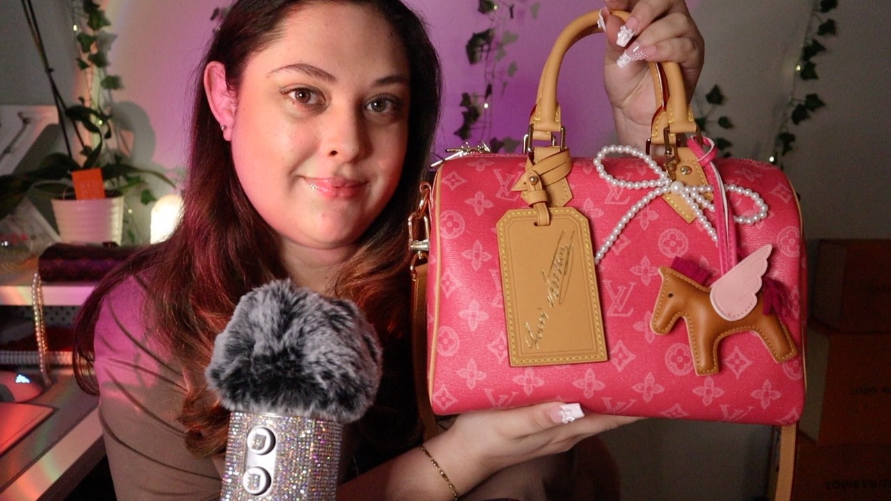 ✨ASMR What’s In My Pink Louis Vuitton Speedy 25 💗 | Luxury Bag Sounds✨