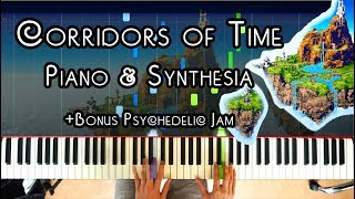 Chrono Trigger - Corridors of Time [Piano & Synthesia] + Psychedelic Jam [How To Play] [Tutorial]