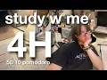 study with me live: 4 hours (real sounds, no music, 50/10 pomodoro technique) 🌷