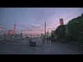 Golden Hour Riverside Walk beside Huangpu River, Hongkou District Shanghai