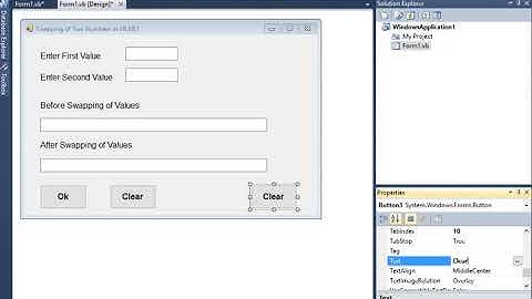 Swapping of Two Numbers in VB.NET