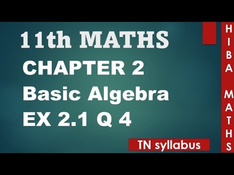 11th maths chapter 2 exercise 2.1 question 4 TN syllabus hiba maths