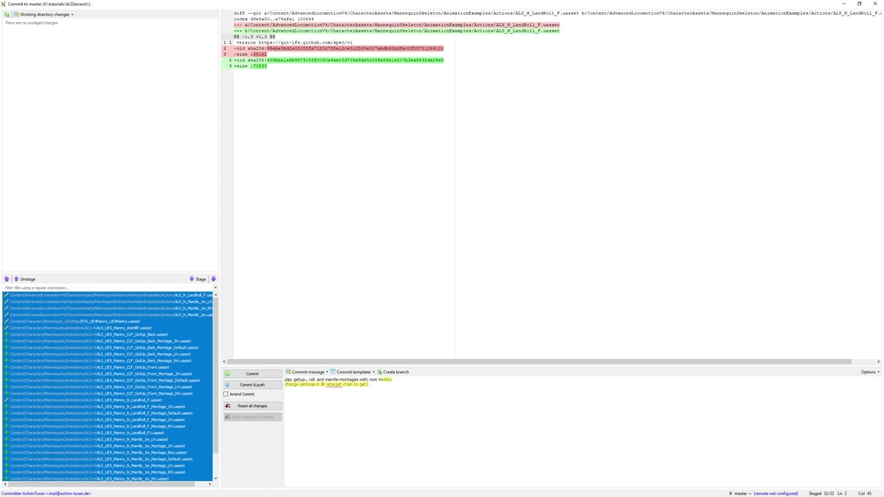 #5.1 Git - Root Motion Montages - UE5 Manny Integration - ALS Secrets