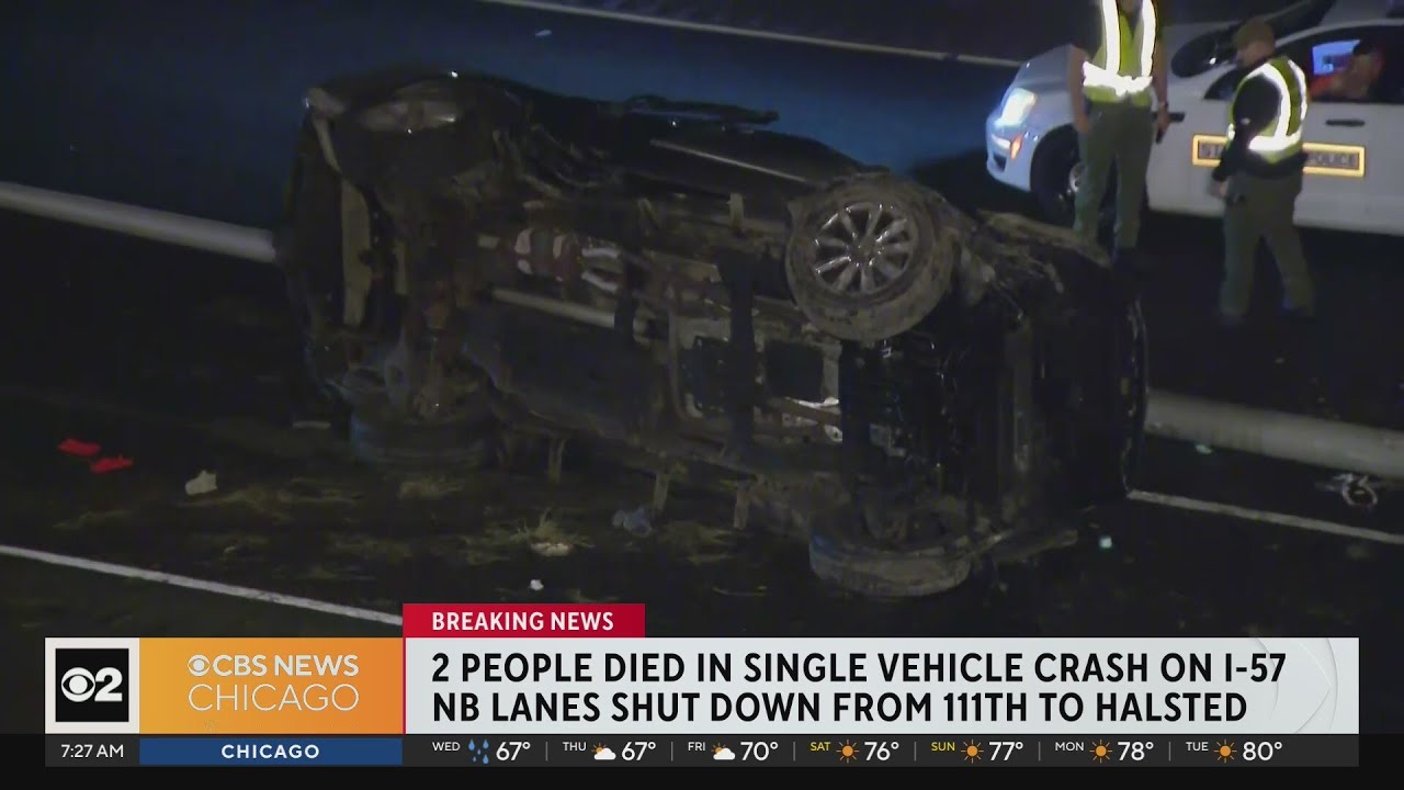 Rollover crash on I-57 leaves 2 dead - YouTube