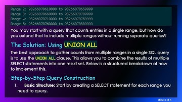 How to Use UNION ALL to Query Multiple Ranges in Oracle SQL