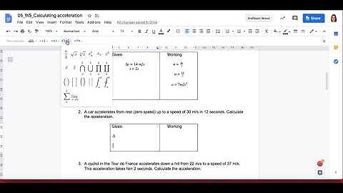 Inserting equations and superscript to Google Docs
