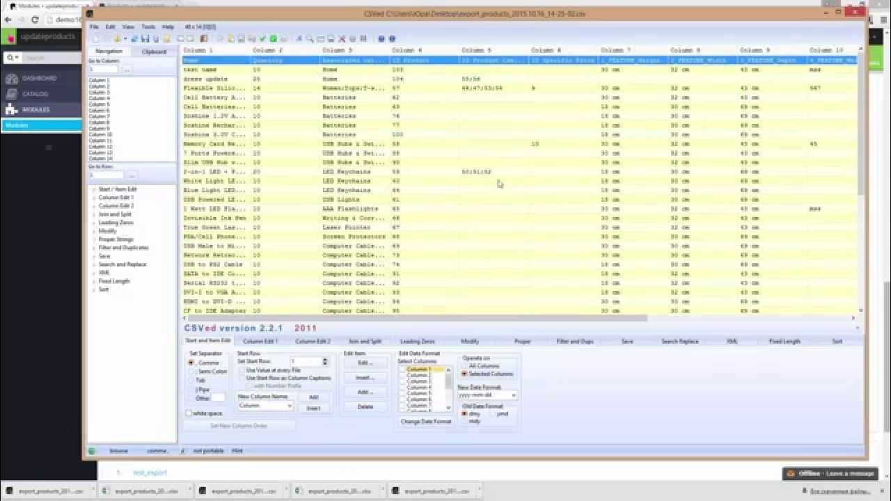 Product Catalog (CSV, Excel) Export/Update YouTube
