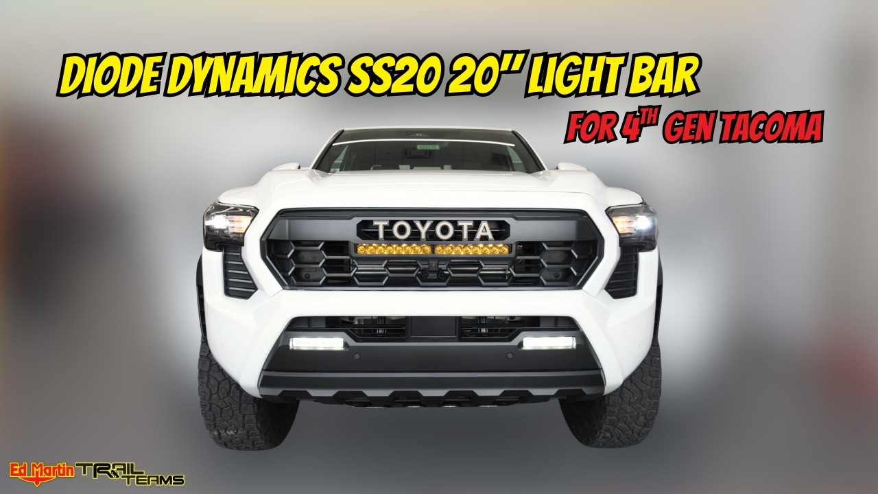 Светодиодная балка Diode Dynamics SS20 20 дюймов на Toyota Tacoma 4-го поколения.