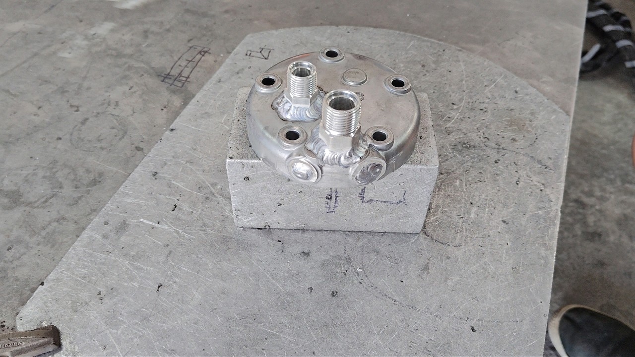 Aluminum  tig welding เชื่อมอลูมิเนียม เปลื่ยนจุดเข้าออกน้ำยาท้ายคอม 03/03/26