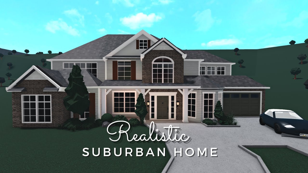 Bloxburg: Realistic Suburban Home| House Build| (Slowed Down)| - YouTube