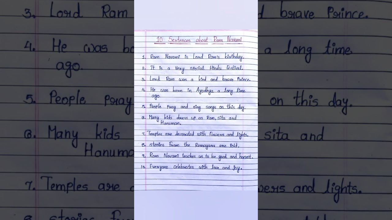 10 short and simple sentences about Ram Navami for kids 