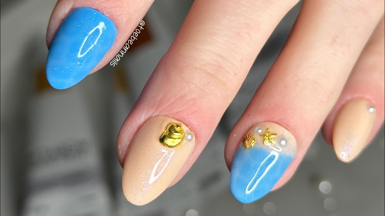 Cards Pick Collab - Beach Ocean Pool Water Summer Nail Art with Gel Polish | Nail Reserve