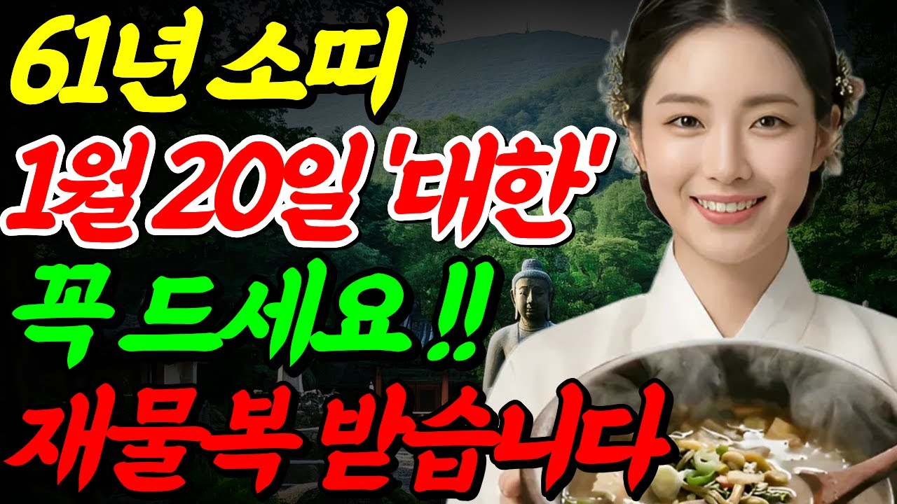 61년 신축생 소띠, 1월 20일 대한 '이것' 꼭 드세요! ! 새는 돈 막고 재물운 틔울 수 있는 비방 3가지｜대한 절기 음식 풍수