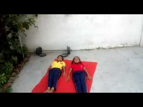 Kv Mathana Yoga at KV Mathana. Kartik (Class III) and Yogita (Class IV). # ...