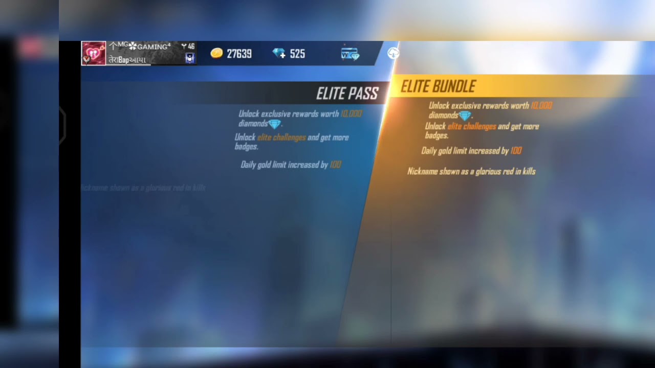 buy Elite pass in FF account 😉 