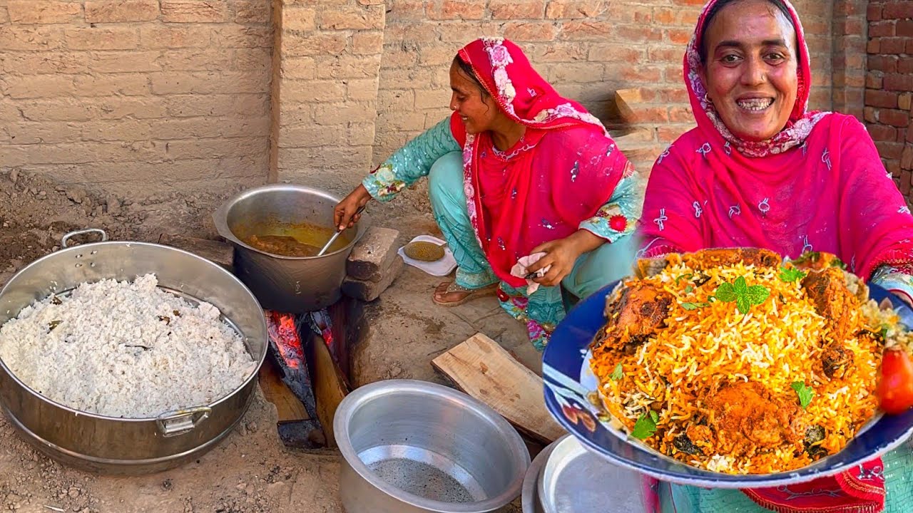 First Time In My Village Chicken Biryani For My Whole Village 😊 Rabias Village Cooking YouTube