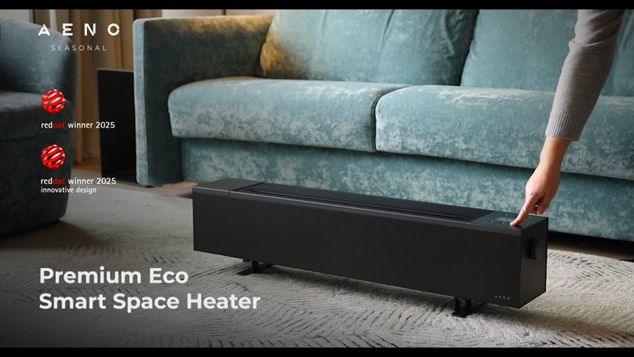 AENO Premium Eco Smart Space Heater with REAL FIRE effect - Double Red ...