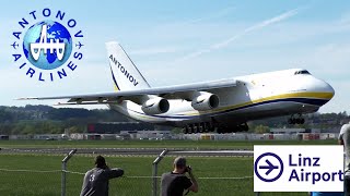 ANTONOV AN-124 landing at Linz Airport UR-82027 LNZ LOWL