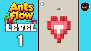 Ants Flow: Pixel Color Puzzle Level 1 Walkthrough Solution 