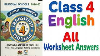 Class 4 English Transition Module | All Worksheet Answers | Transition Module All Worksheets Solved