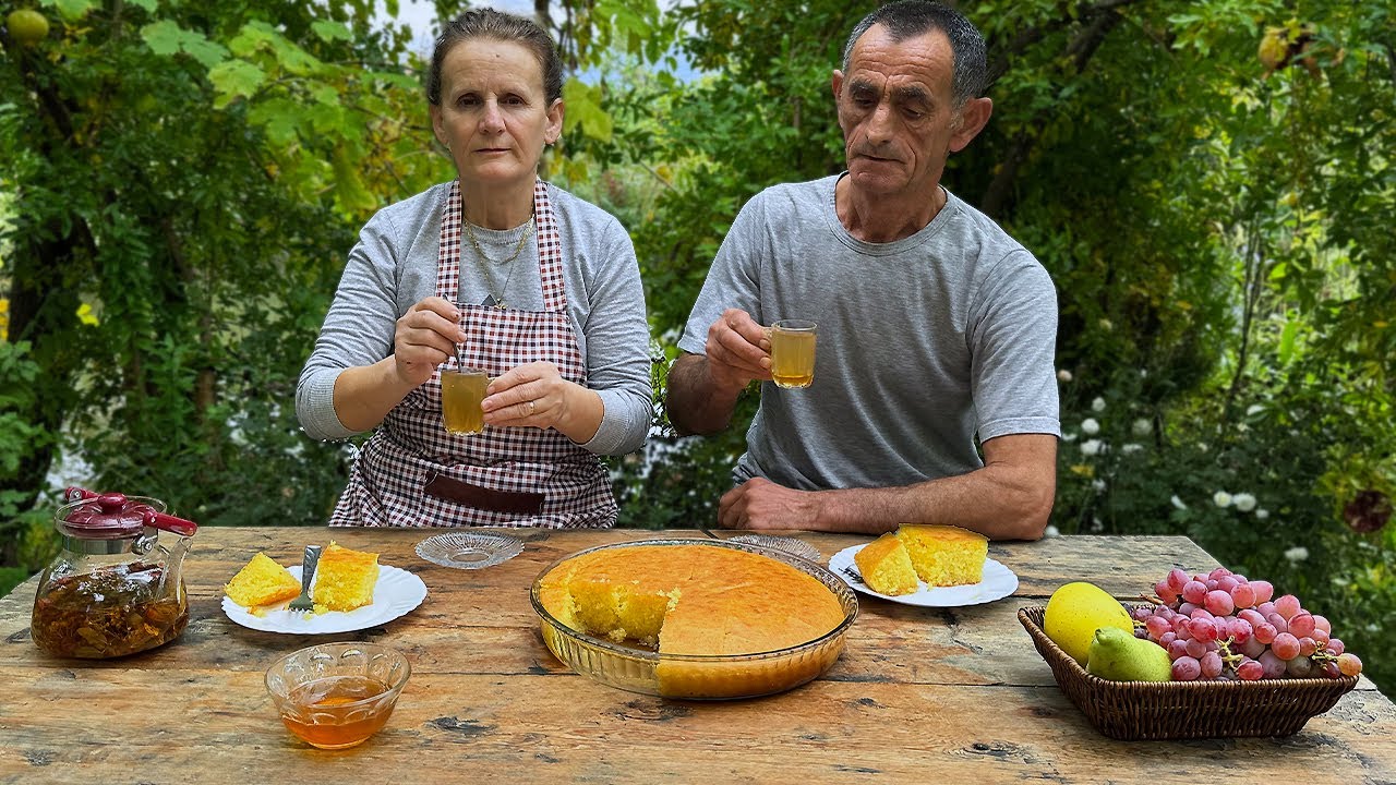 This Ancient Dessert is BACK! 🍰🔥 Traditional Revani & Herbal Tea from Albania 🇦🇱
