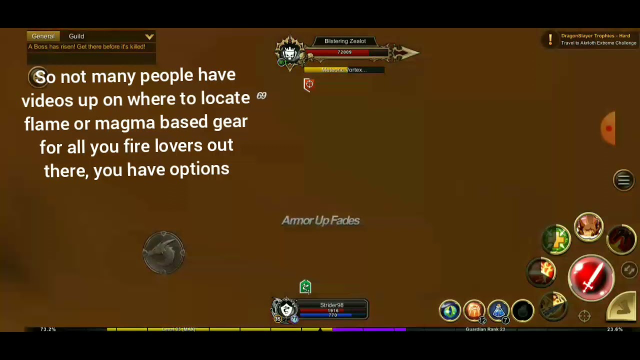 Where to find fire and magma based weapons and armor in (AQ3D)