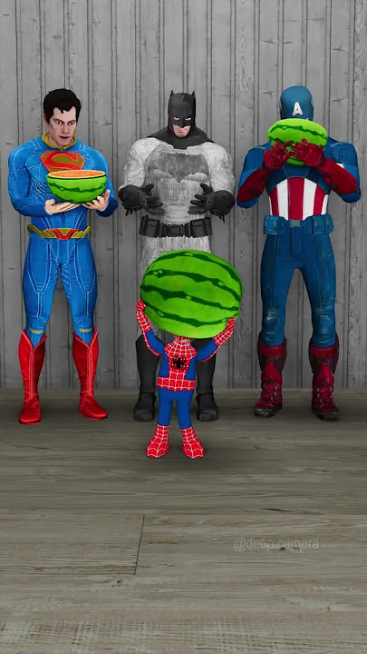 Spidey vs Superman vs Batman vs Captain America | Watermelon Flip | Marvel Animation
