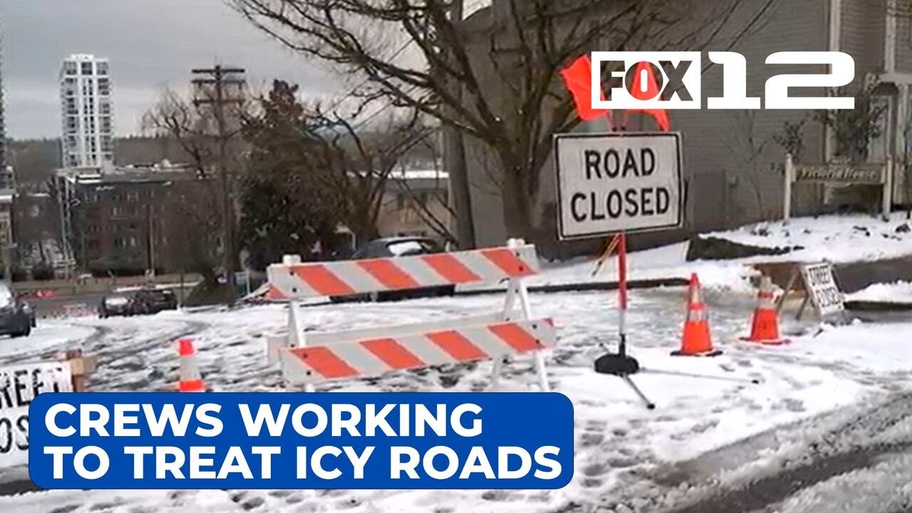 PBOT crews working late into Friday night to treat icy and slick roads ...