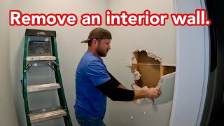 I remove an interior wall to make a pantry and laundry room one large room.
