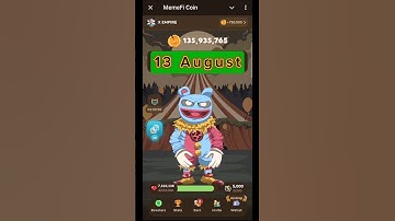 13 August Level 1-13 Memefi Secret Reward Combo Memefi 5,000,00 Coins Code Memefi Code #Memefi