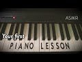 Piano lesson asmr  softspoken wood on paper tapping piano keys