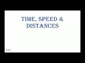 Time, Speed and Distance Part 3