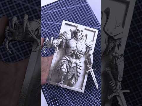 [Laser cut and engrave] Skeleton Warrior 3D illusion