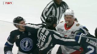 Yanni Gourde Slaps Brady Tkachuk