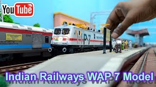 Indian Railways HO Scale Wap 7 Locomotive & Rajdhani Express Model Run | Wap 7 model | train video