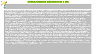 How to : Send a scanned document as a fax Is Scanning The Same As Faxing
