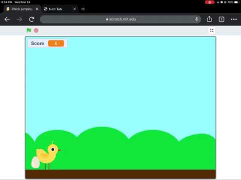 Chick jumping game in scratch.