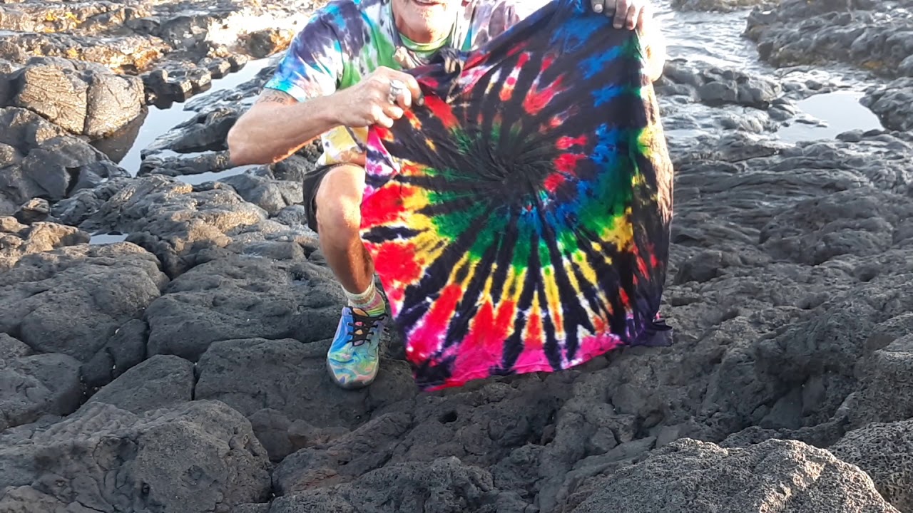 DIY how to tie dye SHADOW spiral design Hawaiian sunset easy tutorial ...