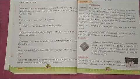 Class 2 | Computer | Chapter 5 |  Special keys of the keyboard | part 1 | PG008