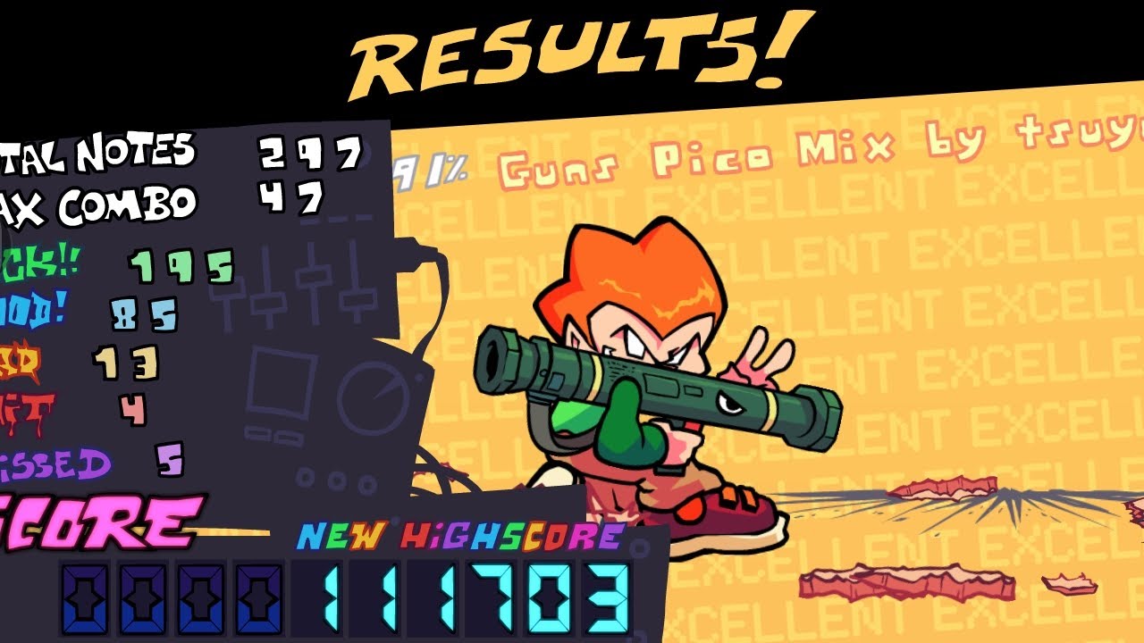 Проходжение Песни Guns на сложность easy FNF