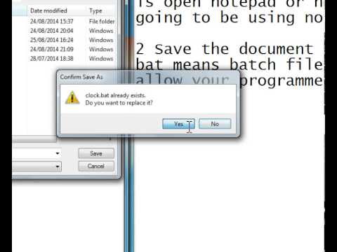 HOW TO CODE A CLOCK USING NOTEPAD OR NOTEPAD++
