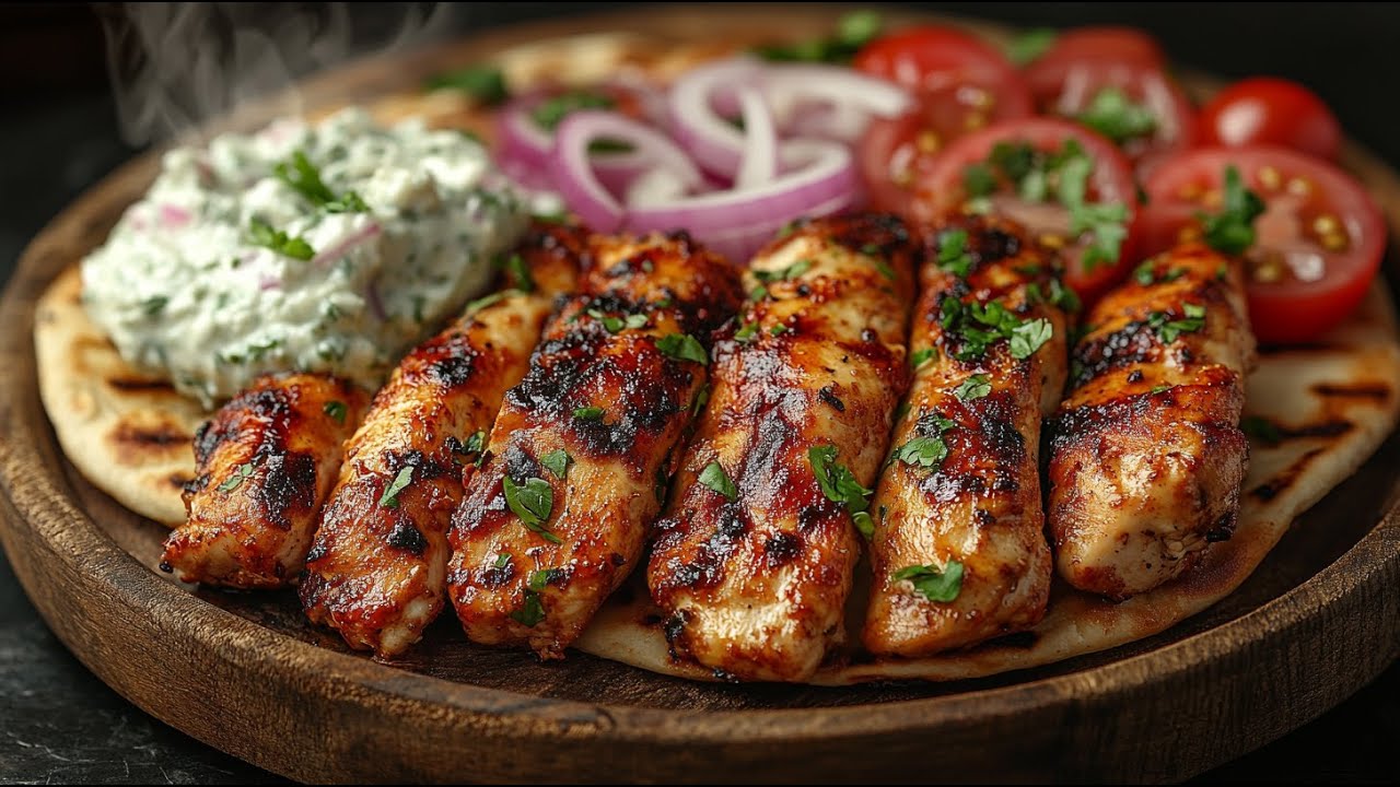 Сочный куриный гиро с цацики. Простой рецепт на сковороде.